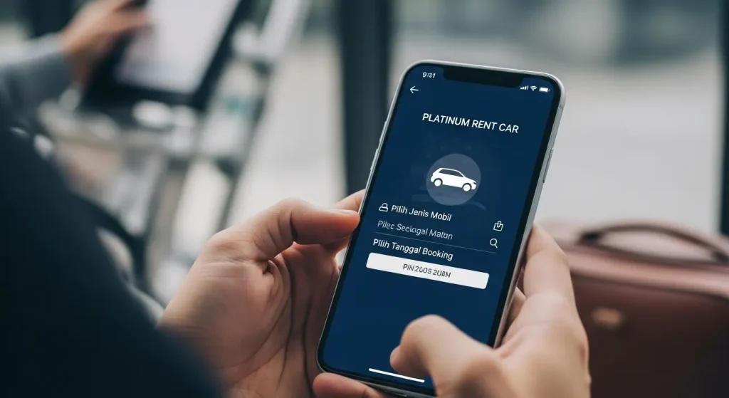 Cara mudah memesan sewa mobil di Halim melalui aplikasi smartphone Platinum Rent Car